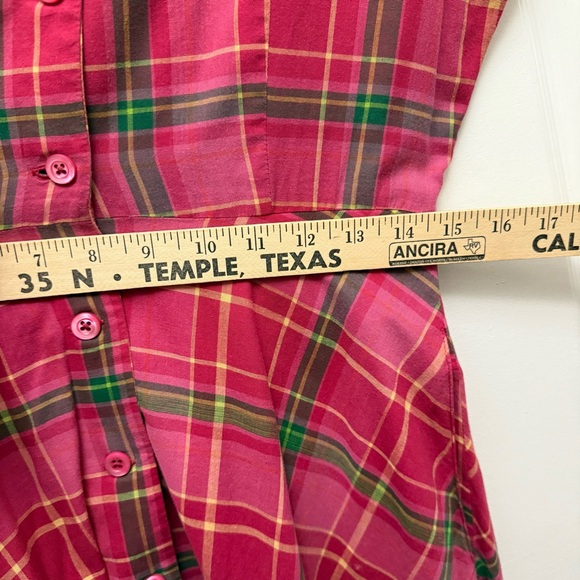 J. Peterman Pink Plaid Midi Dress vintage dress - Picture 8 of 8